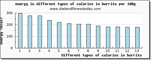 calories in burrito energy per 100g